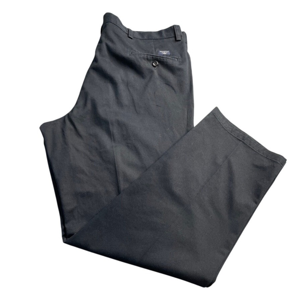 Dockers Men's Individual Fit Stretch Waistband‎ Black Cotton Pants W40 L31-READ